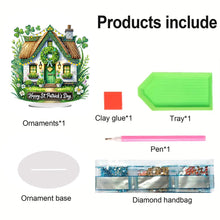 Load image into Gallery viewer, Acrylic Special Shape St. Patricks Day Cottage Rhinestones Desktop Ornaments