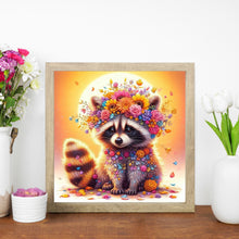 Load image into Gallery viewer, AB Diamond Painting - Full Round - Sunset flower raccoon (30*30CM)