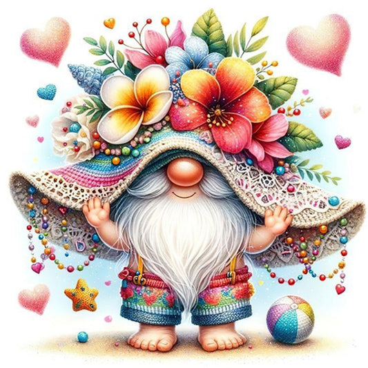AB Diamond Painting - Full Round - Beach flower gnome (30*30CM)