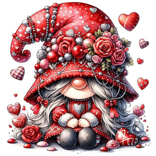 AB Diamond Painting - Full Round - Love rose gnome (30*30CM)
