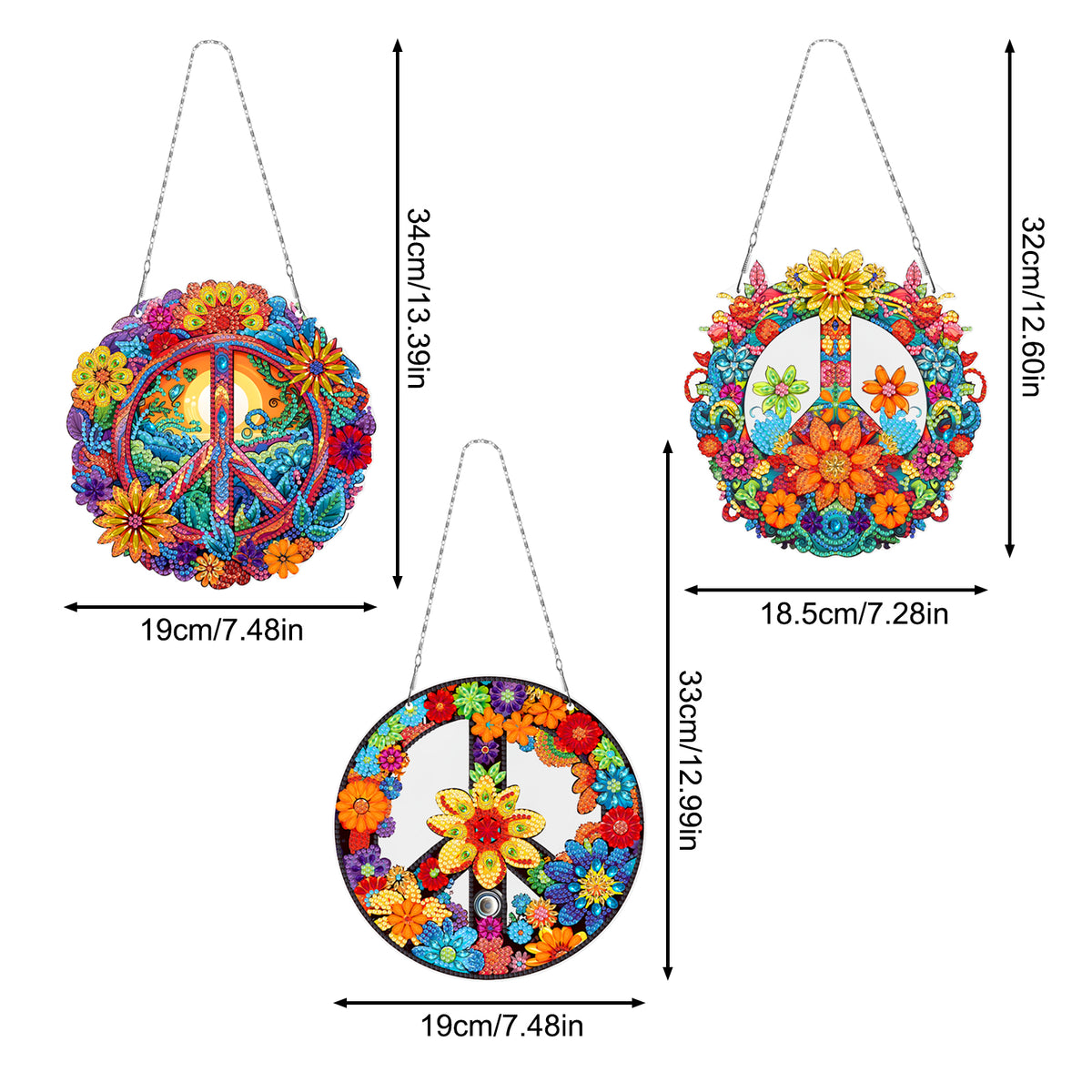 Ocean Waves 5D DIY Diamond Painting Dots Pendant Rhinestone Diamond Art Pendants