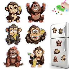 Load image into Gallery viewer, 6Pcs Gorilla Diamond Painting Fridge Magnet Diamond Art Magnets Decals