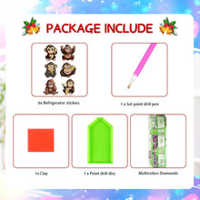 Load image into Gallery viewer, 6Pcs Gorilla Diamond Painting Fridge Magnet Diamond Art Magnets Decals