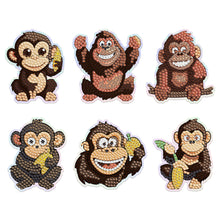 Load image into Gallery viewer, 6Pcs Gorilla Diamond Painting Fridge Magnet Diamond Art Magnets Decals