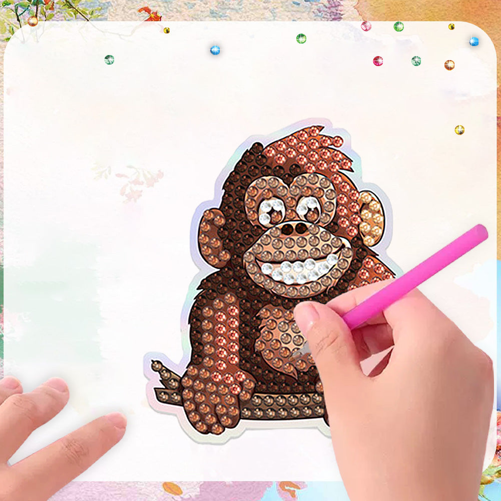 6Pcs Gorilla Diamond Painting Fridge Magnet Diamond Art Magnets Decals