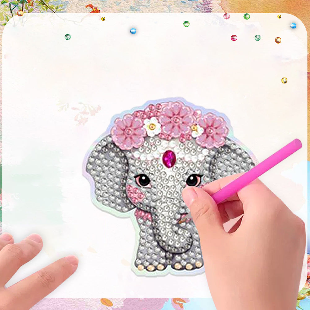 6Pcs Elephant Diamond Painting Fridge Magnet Diamond Art Magnets Decals