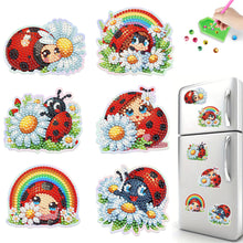 Load image into Gallery viewer, 6Pcs Ladybug Diamond Painting Fridge Magnet Diamond Art Magnets Decals
