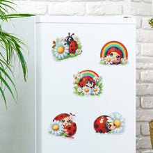 Load image into Gallery viewer, 6Pcs Ladybug Diamond Painting Fridge Magnet Diamond Art Magnets Decals