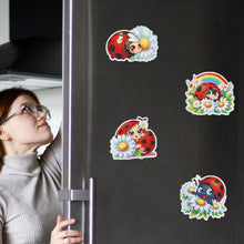 Load image into Gallery viewer, 6Pcs Ladybug Diamond Painting Fridge Magnet Diamond Art Magnets Decals