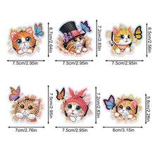 Load image into Gallery viewer, 6Pcs Butterfly Kitten Diamond Painting Fridge Magnet Diamond Art Magnets Decals