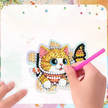 Load image into Gallery viewer, 6Pcs Butterfly Kitten Diamond Painting Fridge Magnet Diamond Art Magnets Decals