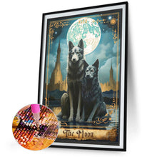 Load image into Gallery viewer, AB Diamond Painting - Full Round - Two wolves under the moon (40*60CM)