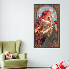 Load image into Gallery viewer, AB Diamond Painting - Full Round - Elegant red-haired lady (40*70CM)
