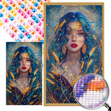 Load image into Gallery viewer, AB Diamond Painting - Full Round - Elegant blue-haired lady (40*70CM)