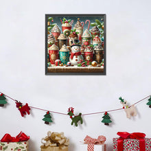 Load image into Gallery viewer, Diamond Painting - Full Round - Christmas atmosphere coffee snowman (40*40CM)