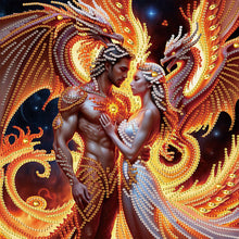 Load image into Gallery viewer, Diamond Painting - Partial Special Shaped - Flame dragon lovers (30*30CM)