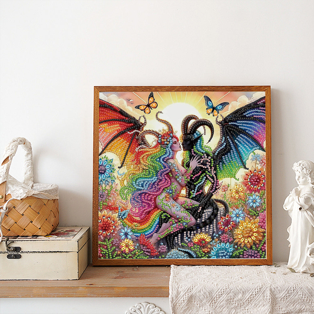 Diamond Painting - Partial Special Shaped - Devil lovers (30*30CM)