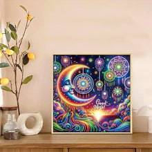 Load image into Gallery viewer, Diamond Painting - Partial Special Shaped - Fluorescence moon dream catcher (30*30CM)