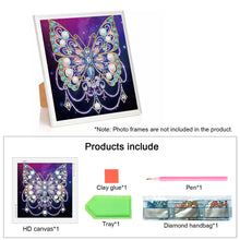 Load image into Gallery viewer, Diamond Painting - Partial Special Shaped - Butterfly with black background (30*30CM)