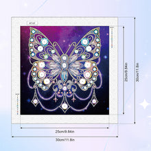 Load image into Gallery viewer, Diamond Painting - Partial Special Shaped - Butterfly with black background (30*30CM)