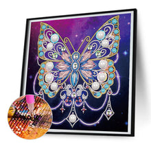Load image into Gallery viewer, Diamond Painting - Partial Special Shaped - Butterfly with black background (30*30CM)