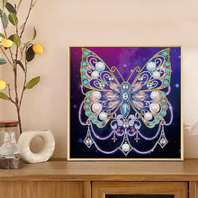 Load image into Gallery viewer, Diamond Painting - Partial Special Shaped - Butterfly with black background (30*30CM)