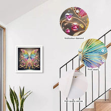 Load image into Gallery viewer, Diamond Painting - Partial Special Shaped - Butterfly with black background (30*30CM)