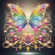 Load image into Gallery viewer, Diamond Painting - Partial Special Shaped - Butterfly with black background (30*30CM)