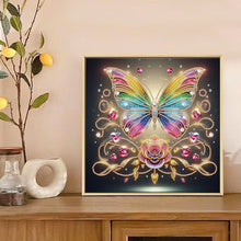Load image into Gallery viewer, Diamond Painting - Partial Special Shaped - Butterfly with black background (30*30CM)