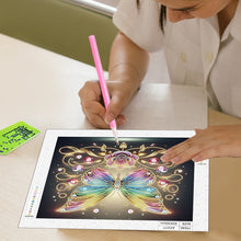 Load image into Gallery viewer, Diamond Painting - Partial Special Shaped - Butterfly with black background (30*30CM)
