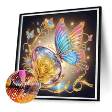 Load image into Gallery viewer, Diamond Painting - Partial Special Shaped - Butterfly with black background (30*30CM)