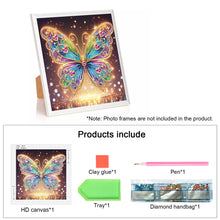 Load image into Gallery viewer, Diamond Painting - Partial Special Shaped - Butterfly with black background (30*30CM)