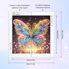 Load image into Gallery viewer, Diamond Painting - Partial Special Shaped - Butterfly with black background (30*30CM)