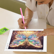 Load image into Gallery viewer, Diamond Painting - Partial Special Shaped - Butterfly with black background (30*30CM)