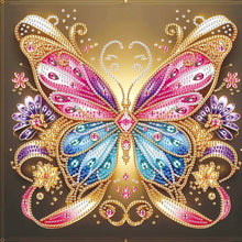 Load image into Gallery viewer, Diamond Painting - Partial Special Shaped - Butterfly with black background (30*30CM)