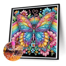 Load image into Gallery viewer, Diamond Painting - Partial Special Shaped - Butterfly with black background (30*30CM)