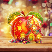 Load image into Gallery viewer, Double Sided Special Shape Apple House Diamond Painting LED Light Ornaments