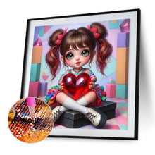 Load image into Gallery viewer, Diamond Painting - Full Round - Love double ponytail girl (30*30CM)