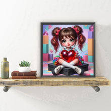 Load image into Gallery viewer, Diamond Painting - Full Round - Love double ponytail girl (30*30CM)