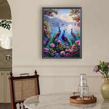 Load image into Gallery viewer, Diamond Painting - Full Round - Flower seaside peacock (30*40CM)