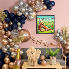 Load image into Gallery viewer, Diamond Painting - Full Round - Happy birthday grass golden retriever (40*40CM)