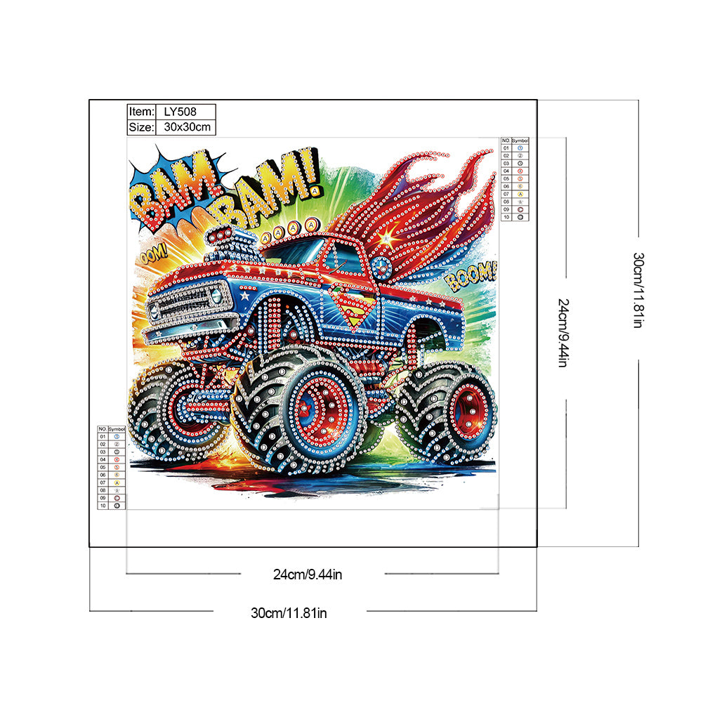 Diamond Painting - Partial Special Shaped - Captain America Off-Road Vehicle (30*30CM)