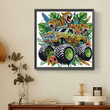 Load image into Gallery viewer, Diamond Painting - Partial Special Shaped - Ferocious Leopard Off-Road Vehicle (30*30CM)