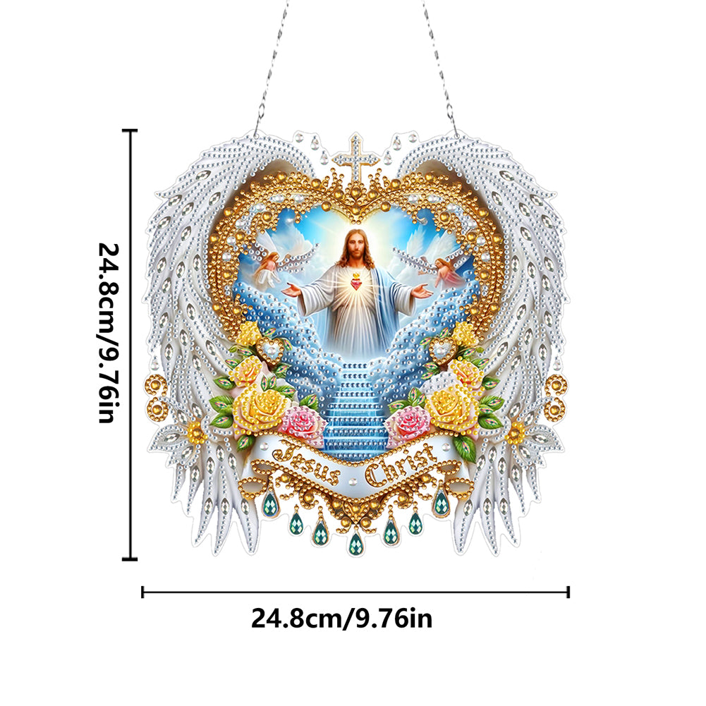 Jesus Praying DIY Diamond Painting Dots Pendant Rhinestone Diamond Art Pendants
