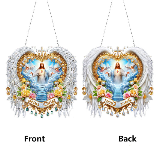 Jesus Praying DIY Diamond Painting Dots Pendant Rhinestone Diamond Art Pendants