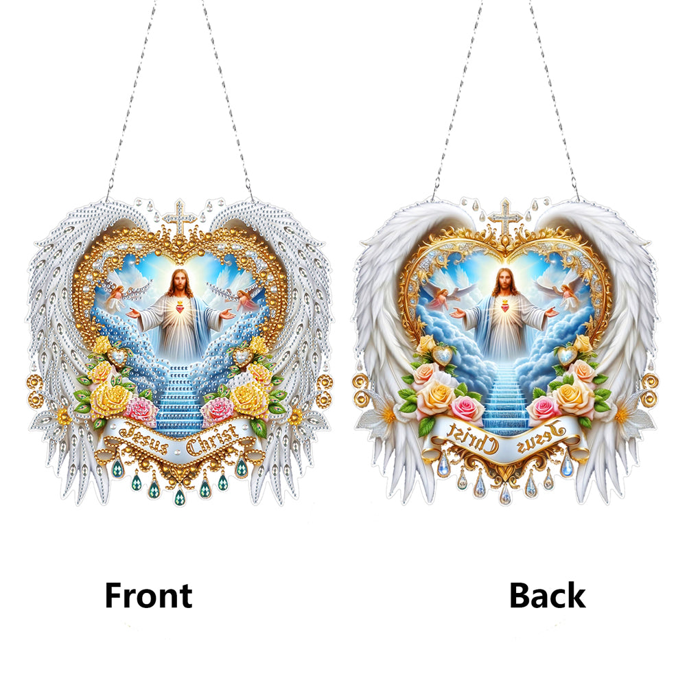 Jesus Praying DIY Diamond Painting Dots Pendant Rhinestone Diamond Art Pendants