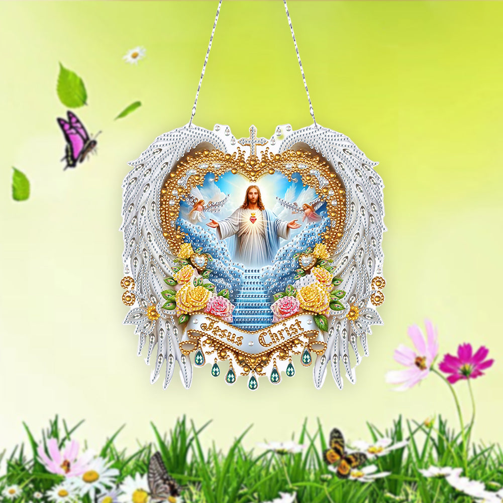 Jesus Praying DIY Diamond Painting Dots Pendant Rhinestone Diamond Art Pendants