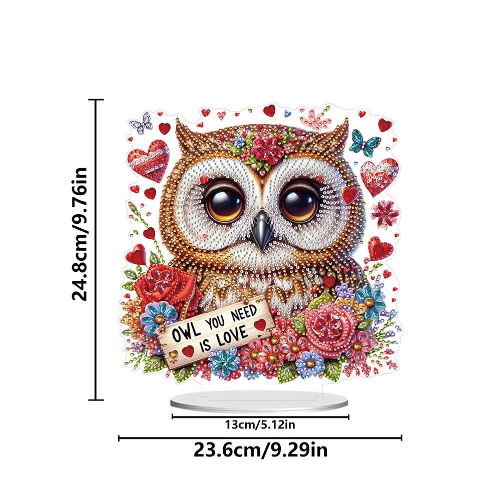Acrylic Special Shape Owls Diamond Painting Desktop Decors for Home Office Decor