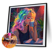 Load image into Gallery viewer, AB Diamond Painting - Full Round - Colored hair modern girl (40*40CM)