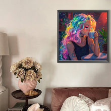 Load image into Gallery viewer, AB Diamond Painting - Full Round - Colored hair modern girl (40*40CM)